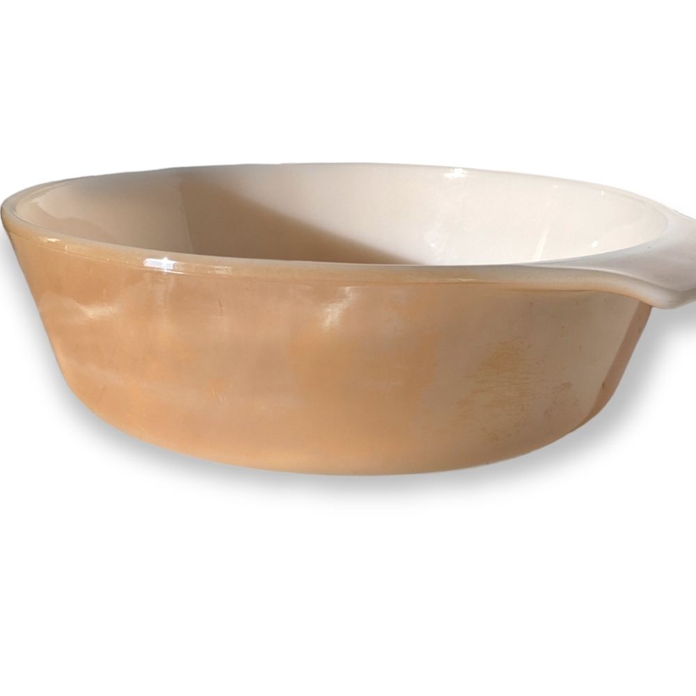 FIREKING pyrex peach lustre casserole dish 9" diameter